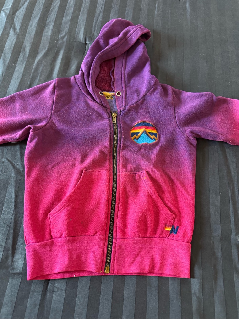 Aviator Nation Kids Ombre Zip Hoodie - Purple & Pink